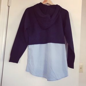 Sandro shirt under knit hoodie